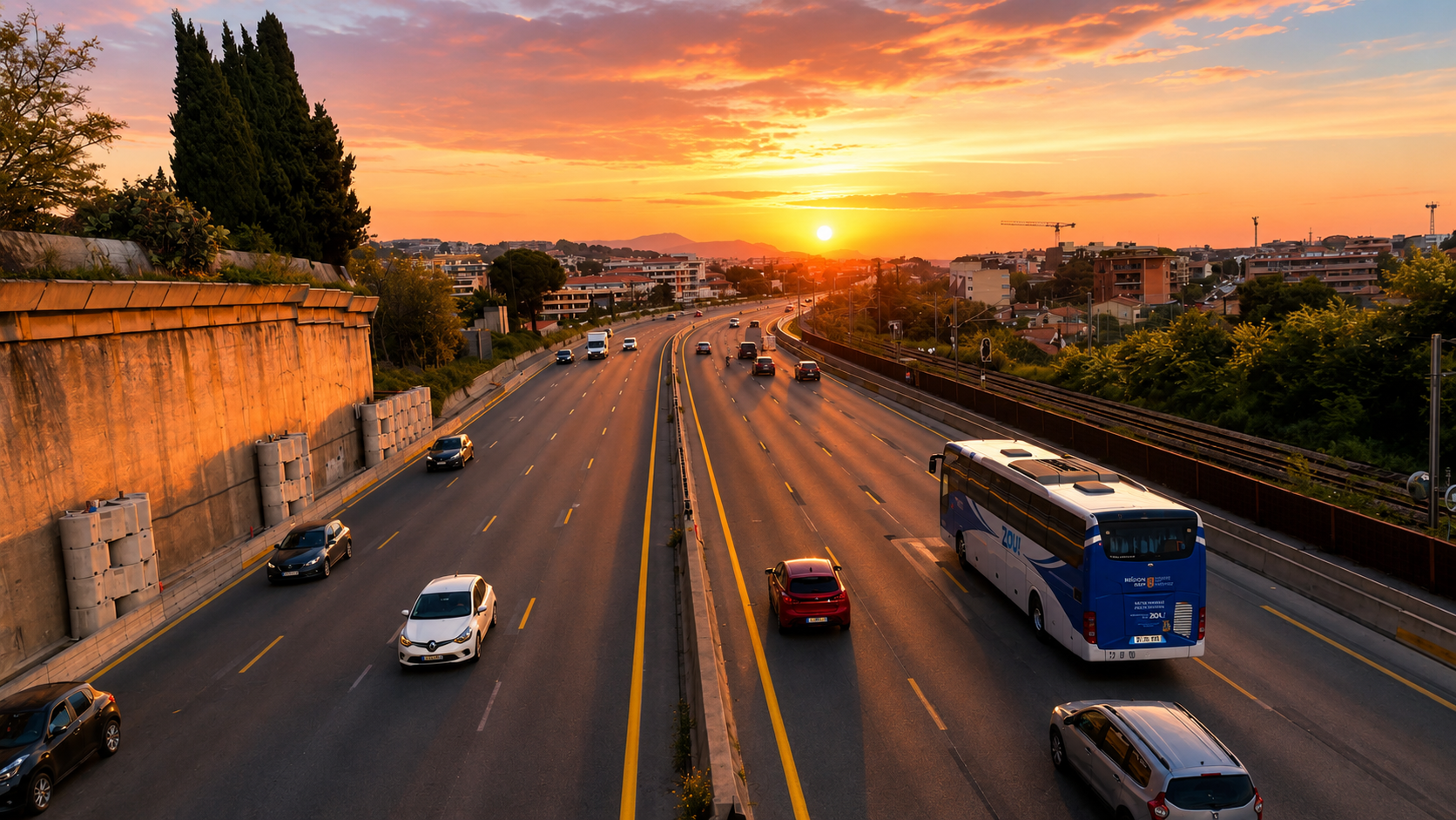 Trajet autoroute Cannes vers Nice Est pour rendez-vous médical au Centre Antoine Lacassagne avenue Valombrose