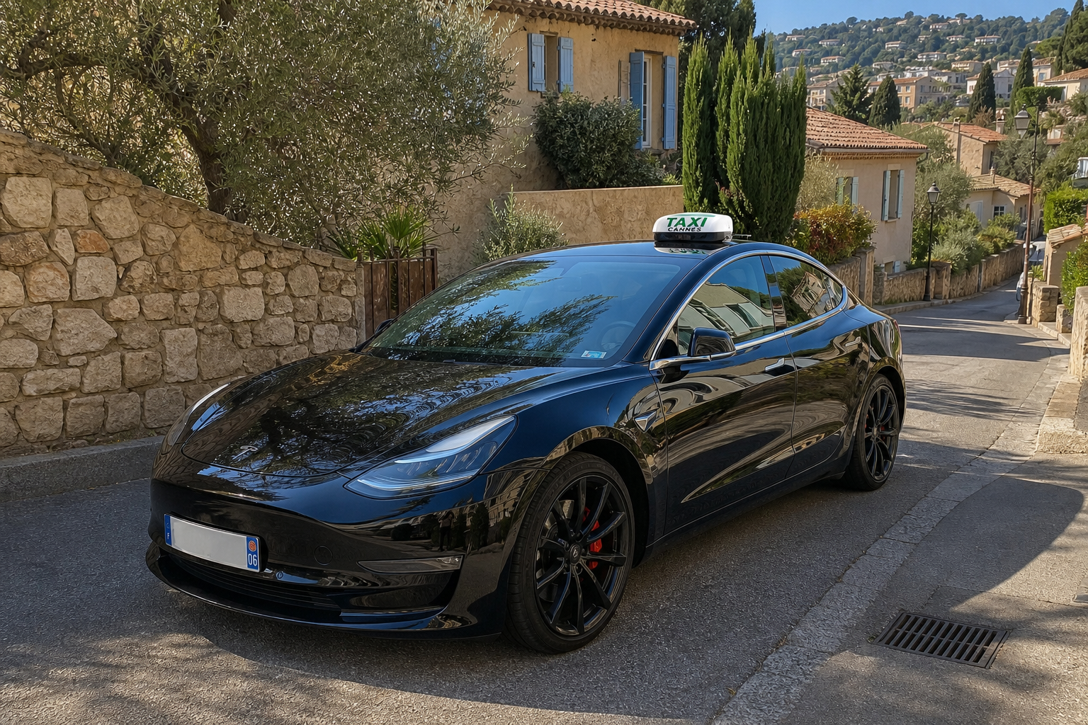 Taxi Tesla Taxi Cannes en prise en charge résidentielle au Cannet